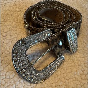 Leather belt and buckle